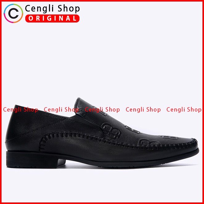 EM75 SEPATU PANTOFEL EVERBEST PRIA ORIGINAL FORMAL KULIT ASLI HITAM