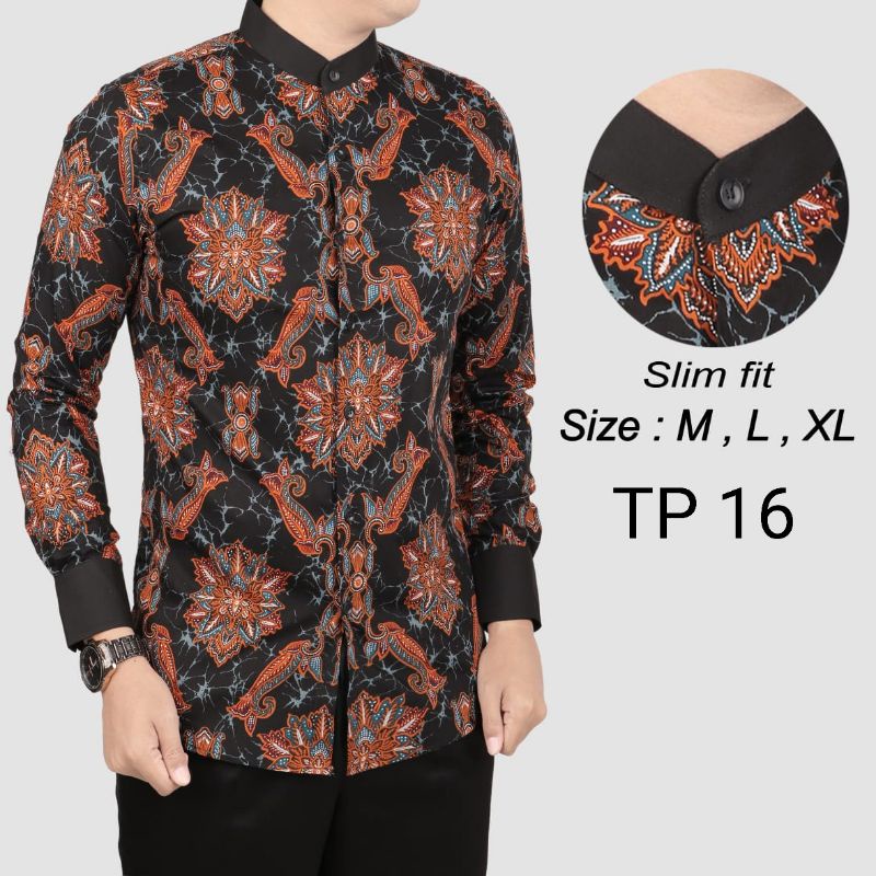 KEMEJA BATIK PRIA SLIM FIT HEM BATIK PRIA SLIMFIT LUIGIBATANI ELEGAN CBL1059