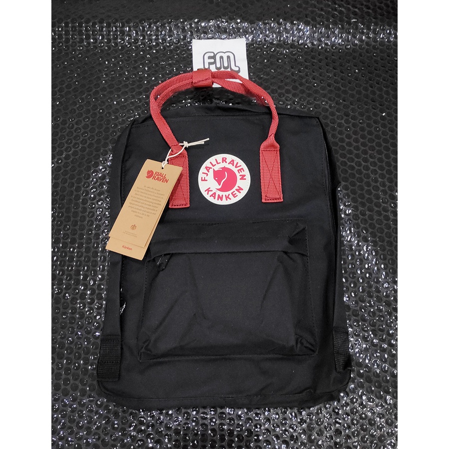 SALE Tas Ransel Kan Ken MEDIUM Polos Simple / Backpack Sekolah Wanita (READY GOSEND)-black red