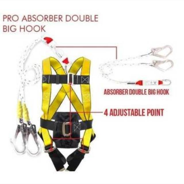 Full Body Harness Safety Double Hook Absorber Gosave PRO/ Full body harnes ori Gosave