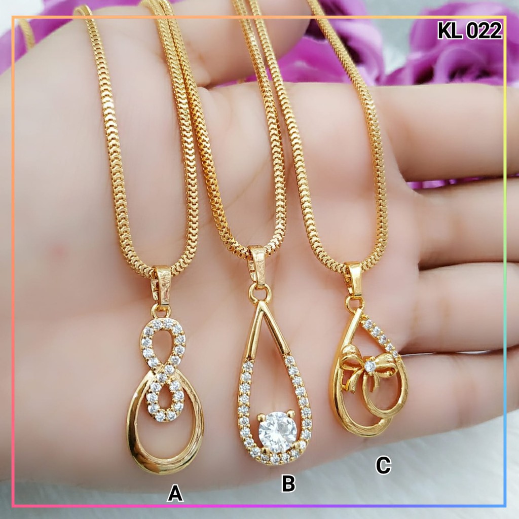 Kalung xuping kalung dewasa rantai milano permata lapis emas gold KL 022