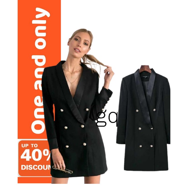 Jas Hitam Wanita/Blazer Panjang Wanita/Jas Blazer Wanita