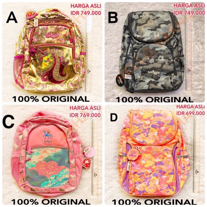 TAS SEKOLAH RANSEL ANAK BACKPACK SMIGGLE DIJAMIN ASLI ORIGINAL 100% BUAT PLAYGROUP TK SD SMP