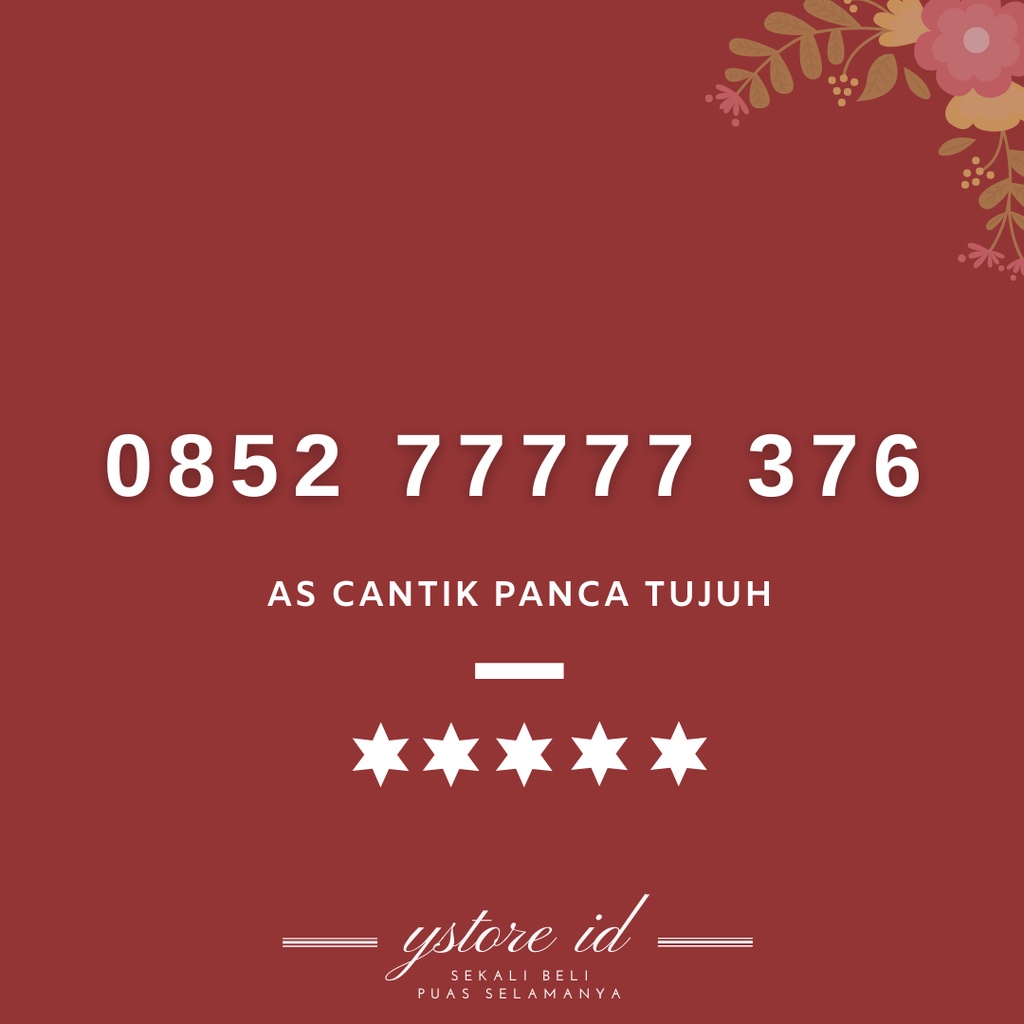 Panca 7 | NOMOR CANTIK TELKOMSEL AS KARTU PERDANA 4G NOMER EKOR UJUNG BELAKANG 77777 376