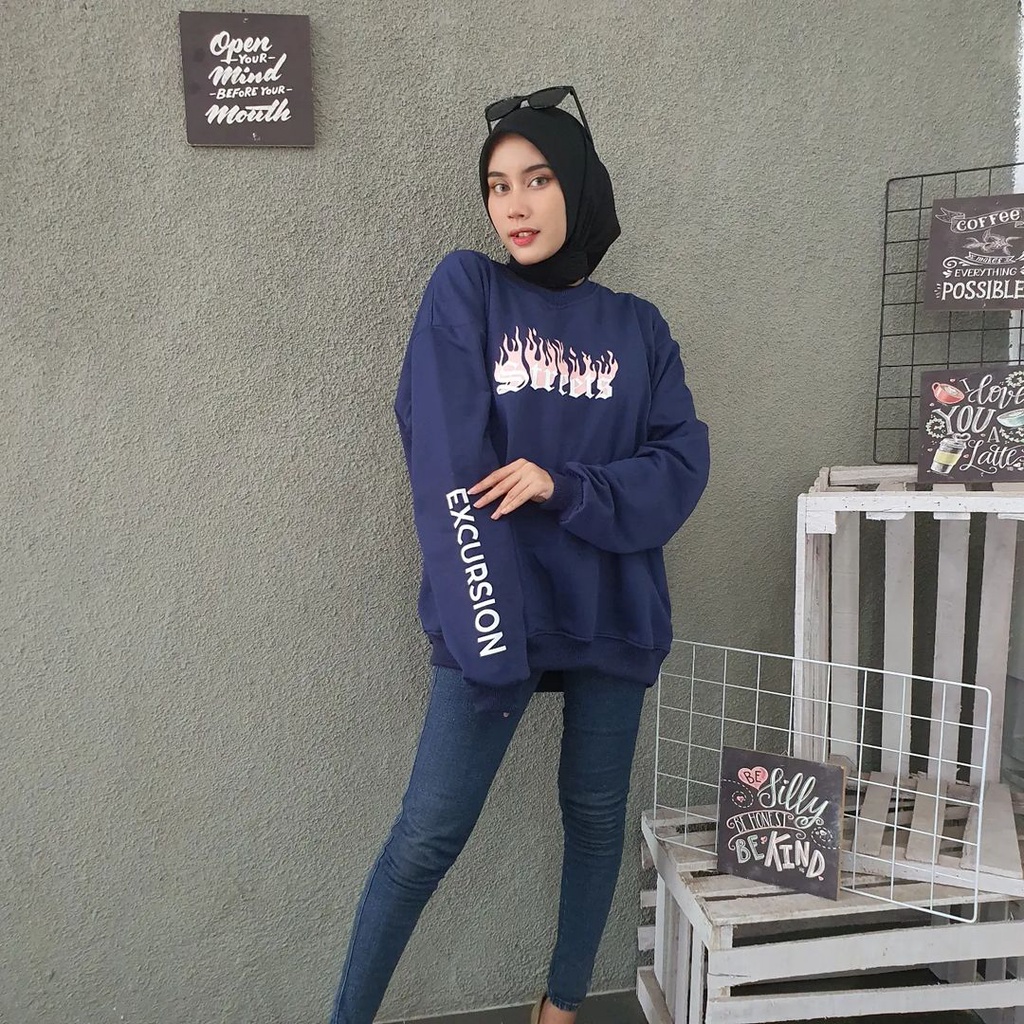 STREETS 2XL SWEATER OVERSIZE OBLONG CREWNECK WANITA