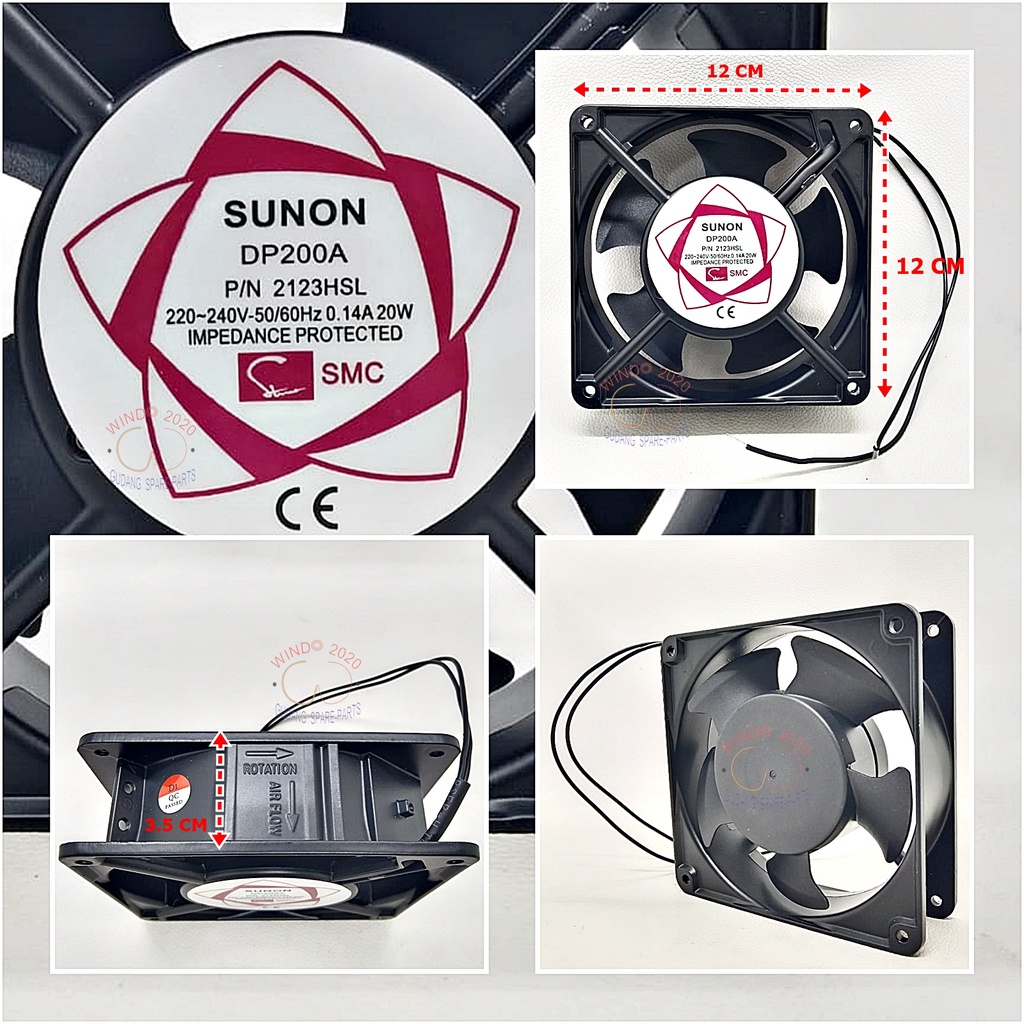 NEW FAN SHOW CASE 12CM X 12CM 220VOLT | MOTOR DINAMO KIPAS KOTAK PENDINGIN CONDENSOR KULKAS DLL