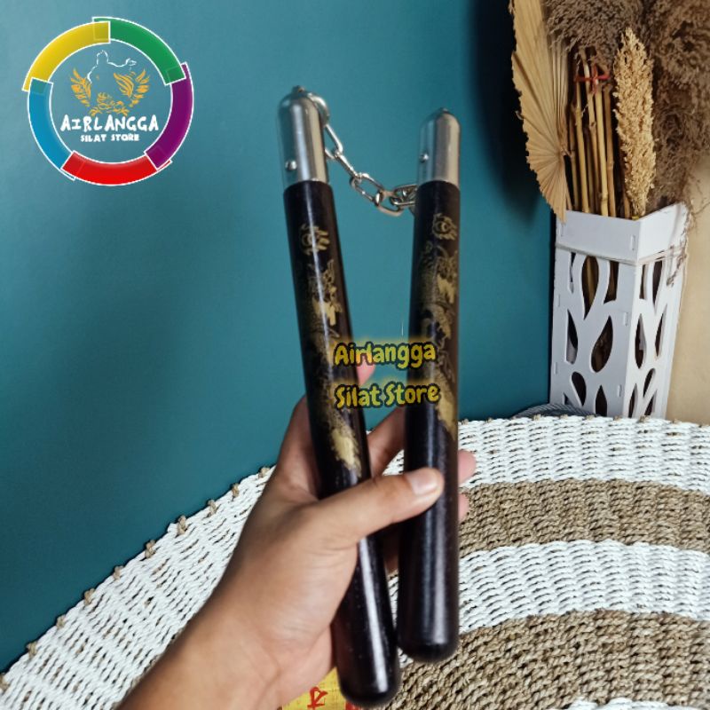 double stik kayu nunchaku ruyung model kayu naga dobel stik kayu Nunchaku kayu double stik kayu