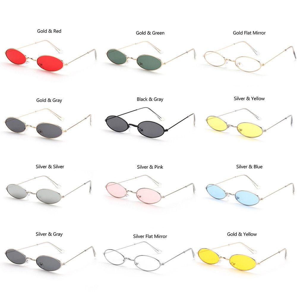 TOP Retro Vintage Shades Accessories Sun Glasses Oval Sunglasses Men and Women Fashion Design Small Frame Summer Eyeglasses