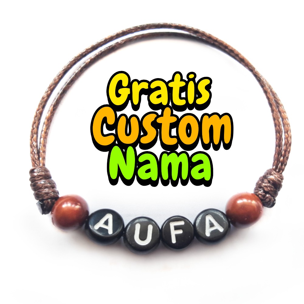Gelang Nama Tali Kokka - Bayi Anak Dewasa Couple