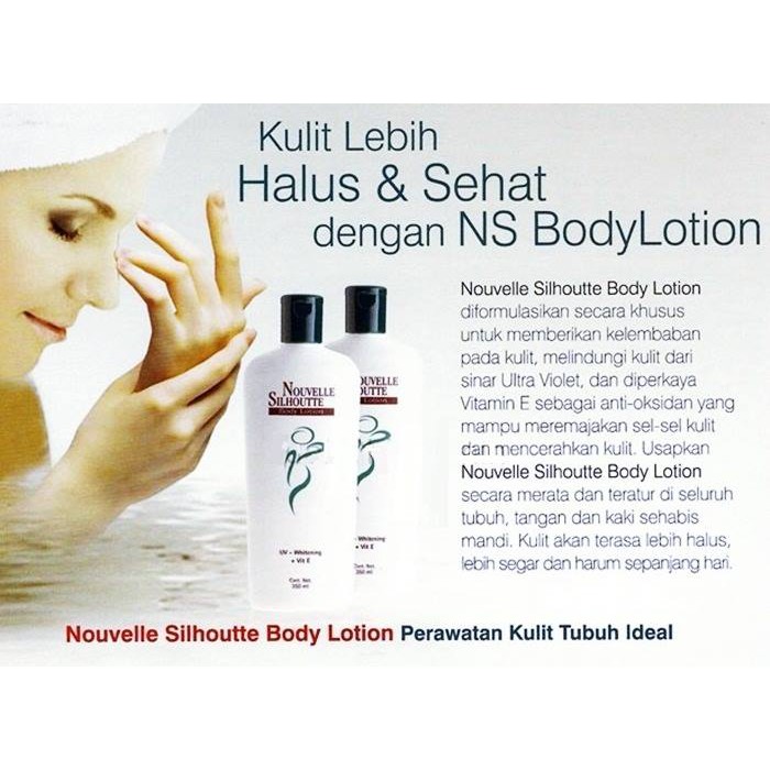 HAND BODY NOUVELLE SILHOUTTE UV WHITENING VITAMIN E BODY LOTION 350ML DEWASA