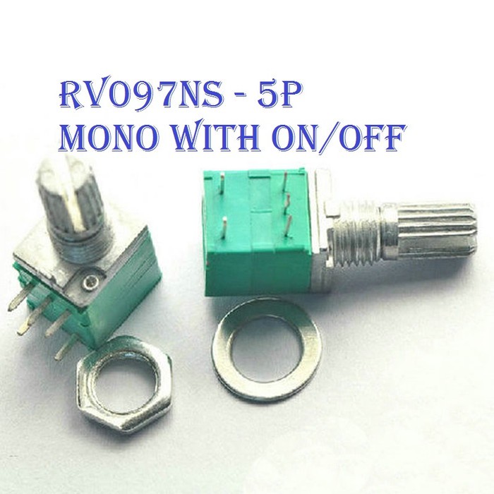 Promo RV097NS Sealed Potentiometer B5K with ON-OFF 15mm Mono 5P Diskon