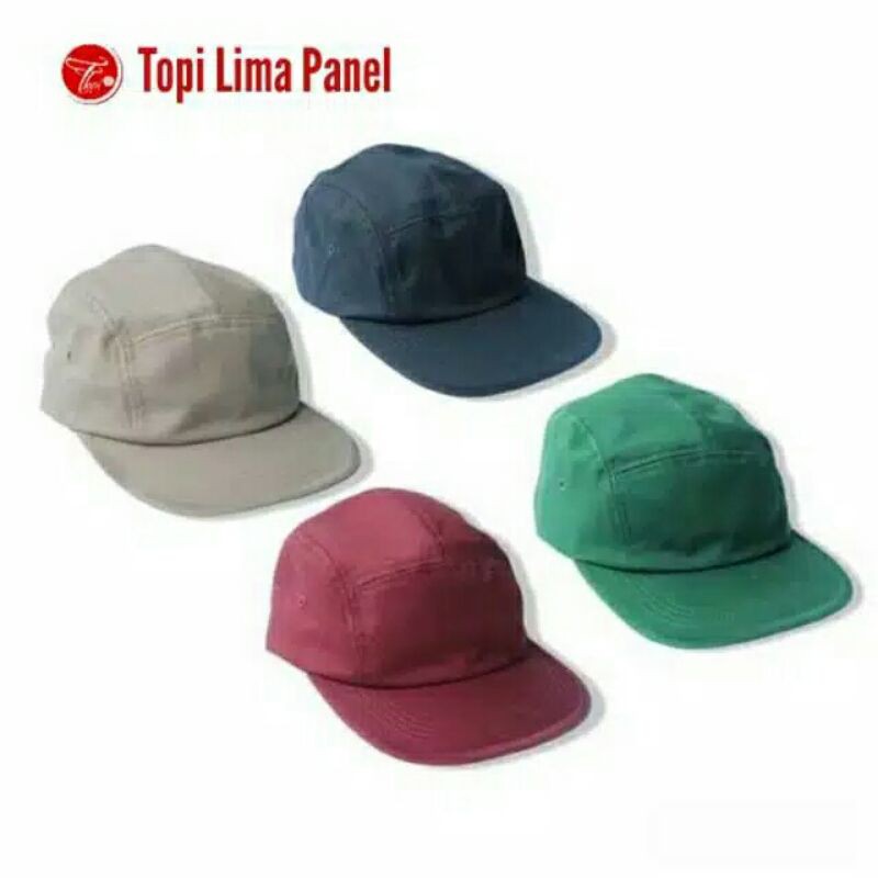 (TOPI POLOS) BASIC HAT 5 PANEL WHITE SAND PREMIUM