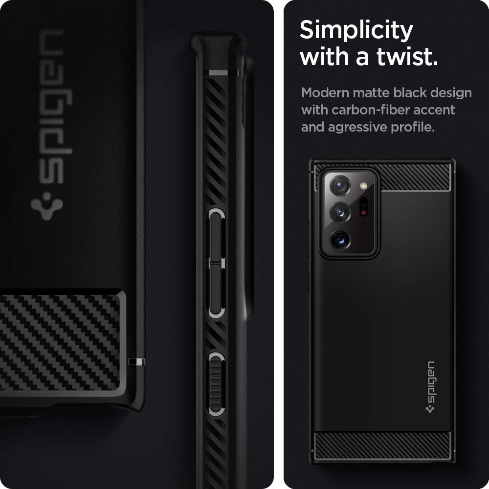 Case Samsung Galaxy Note 20 Ultra / Note 20 Spigen Rugged Armor Carbon Softcase Casing