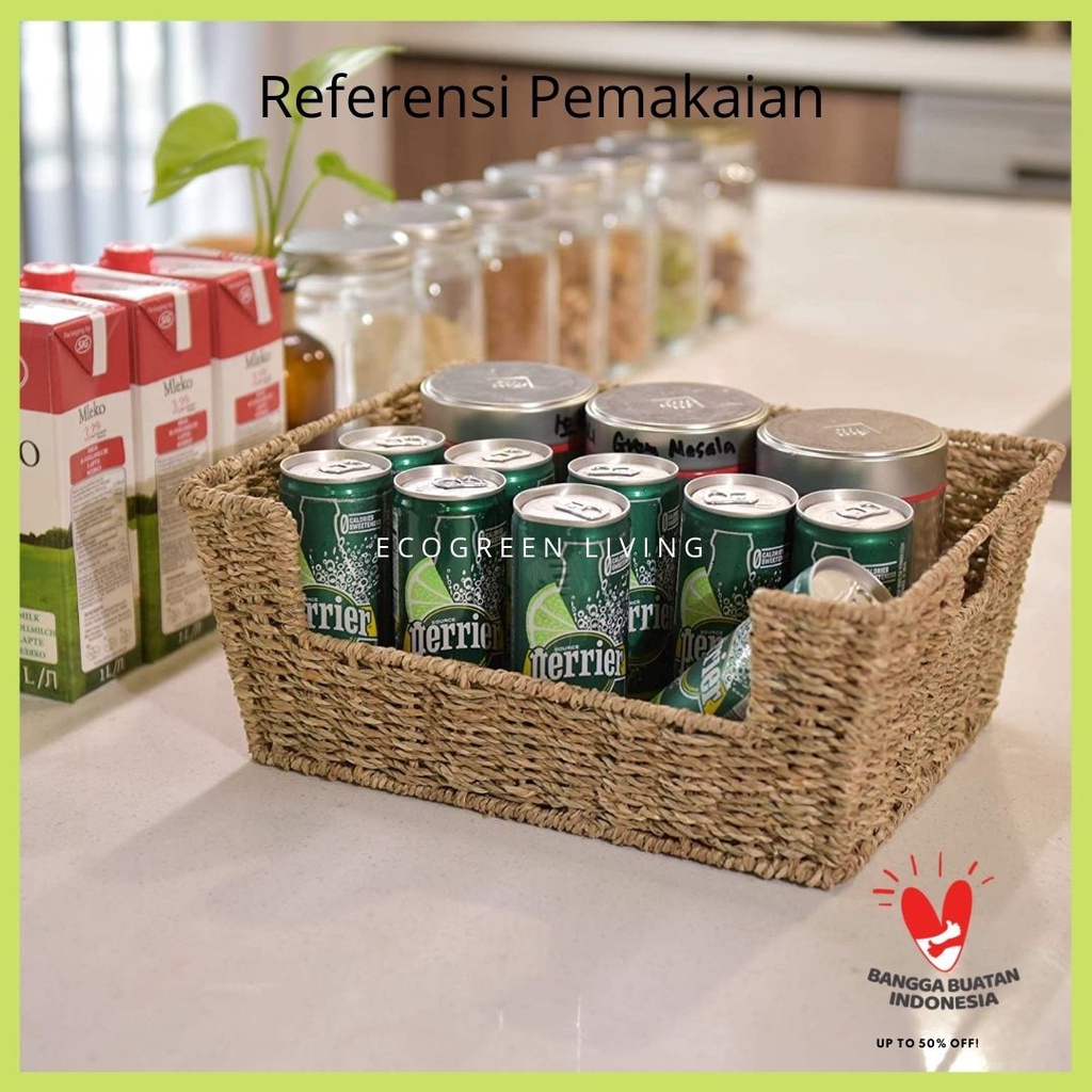 KERANJANG ANYAMAN SEAGRASS / KERANJANG SERBAGUNA SEAGRASS HANDMADE / STORAGE BASKET