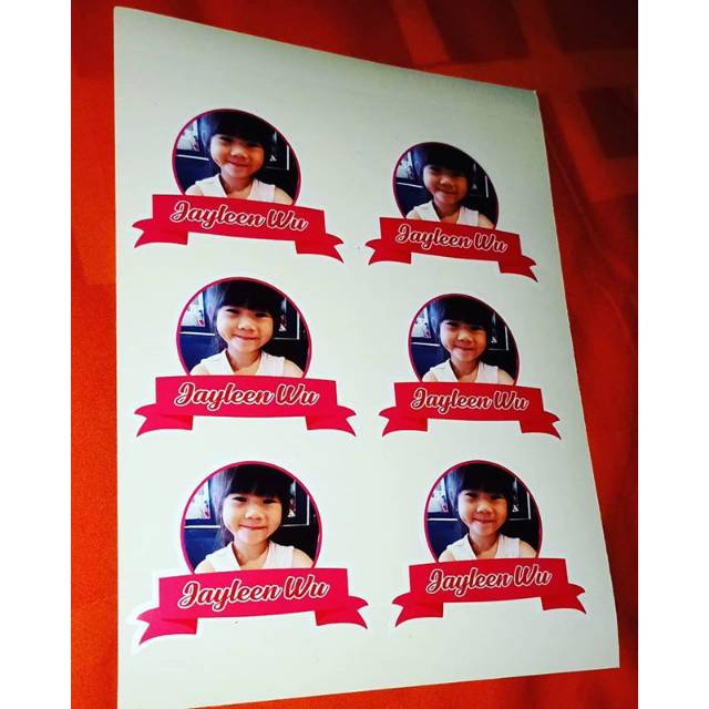 

Stiker nama waterproof, custom foto anak