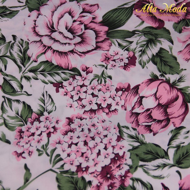 

Alta Moda Katun Stretch Putih Motif Bunga Pink (1M)