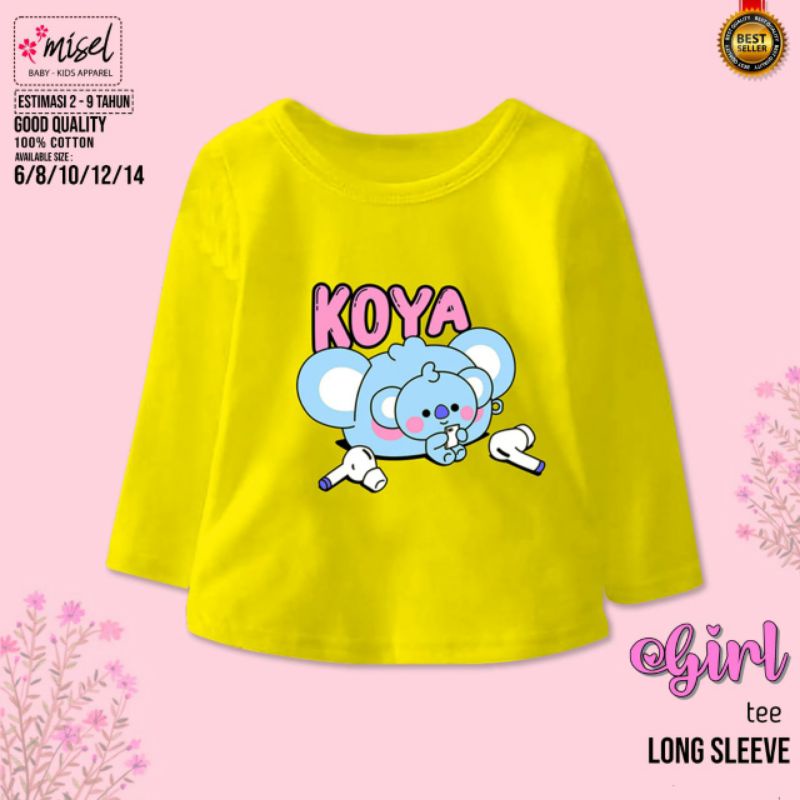JUNIOR MISEL Kaos Anak Perempuan LENGAN PANJANG 6-13 tahun