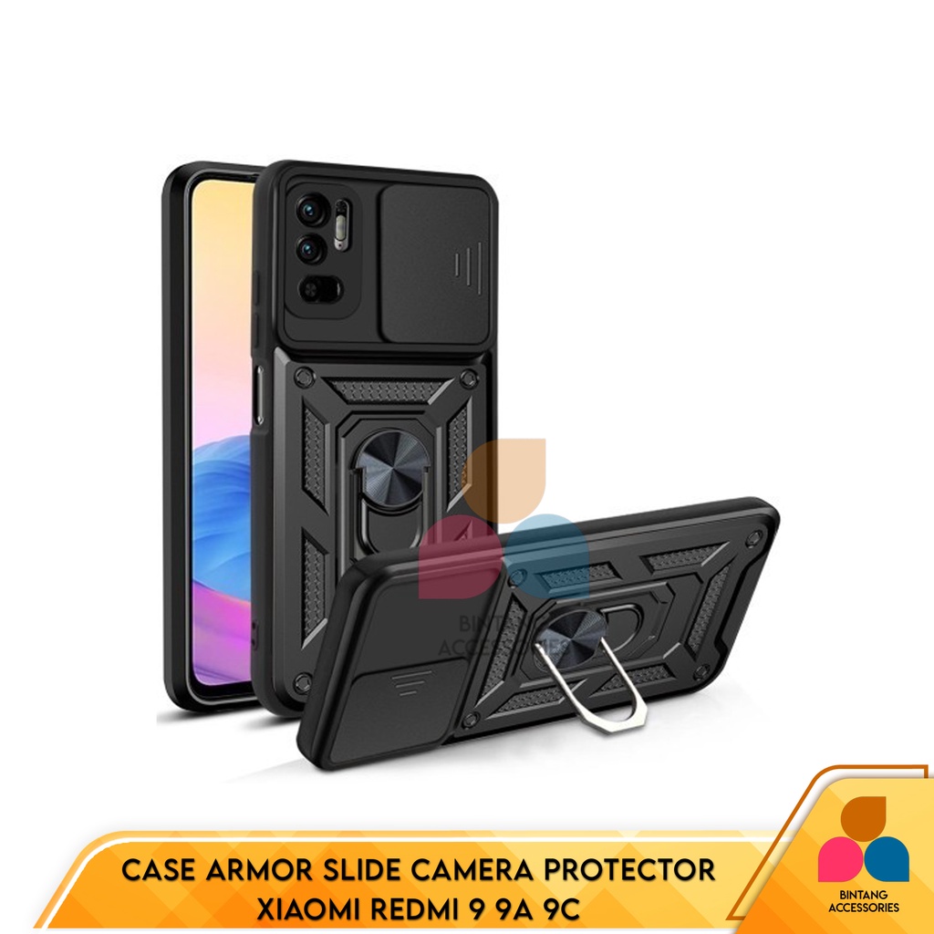 Case Armor Slide Camera Protector Xiaomi Redmi 9 9A 9C