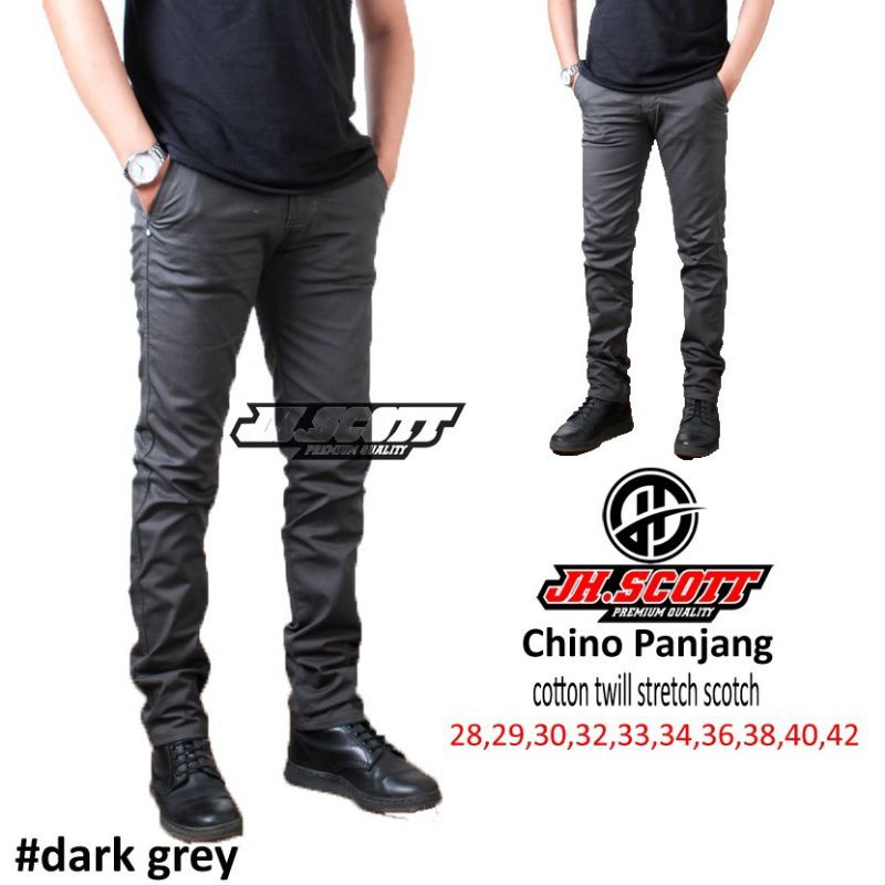 CELANA CHINO PRIA PANJANG/CELANA CHINO BIGSIZE/DARK GREY 28-42