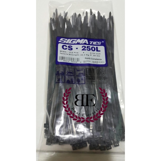 

BOLEH DROPSHIP Kabel Ties / Kabel Tis / Cable Tie CS 250 L Hitam 25 cm SIGMA CS250L