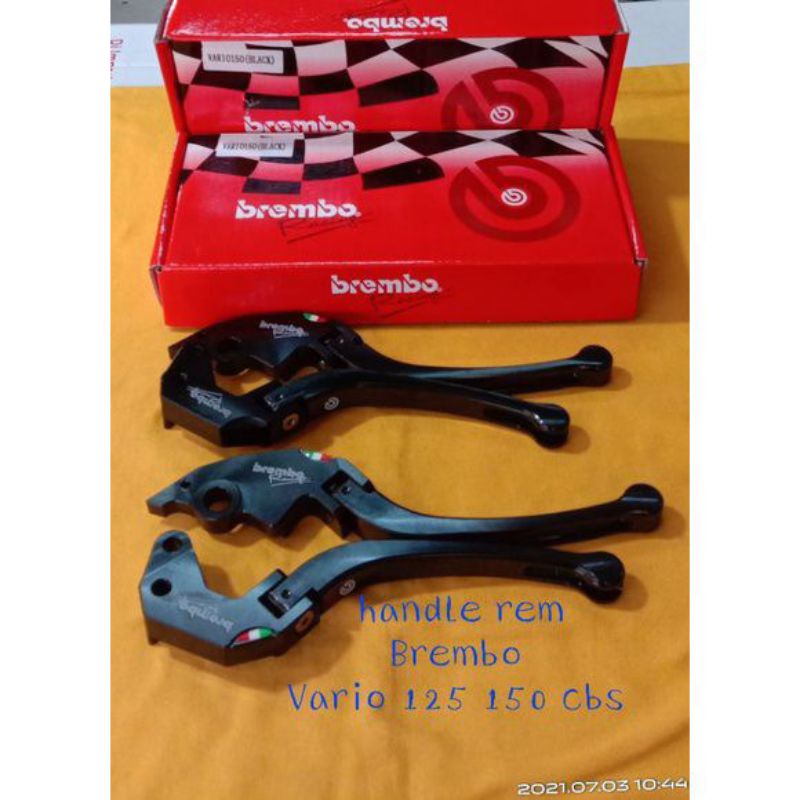 HANDLE -HANDEL REM TUAS REM MODEL LIPAT WARNA HITAM BAHAN FULL CNC BREMBO MOTOR VARIO 125/150 LED 20
