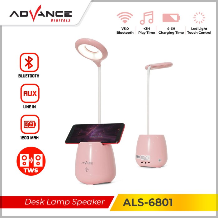 Pertable Speaker dgn Lampu Hias Touchscreen Advance ALS 6802 / Lampu Sentuh Unik Advance ALS 6802