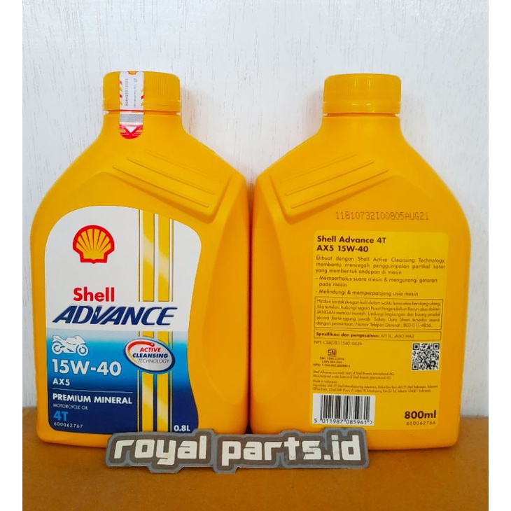 OLI SHELL ADVANCE AX5 08 L 100% ORIGINAL