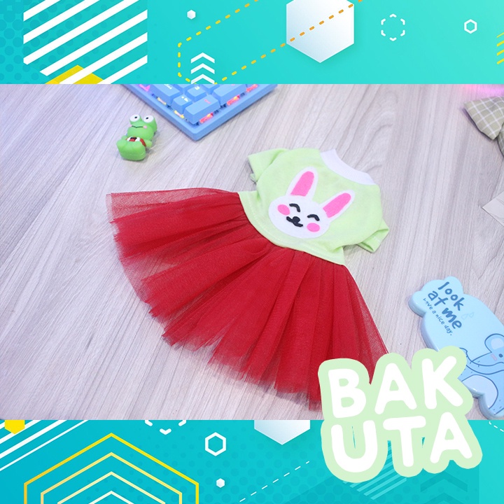 Dress tutu kelinci hijau terbaru baju kucing dan anjing / baju kucing murah size S-XL