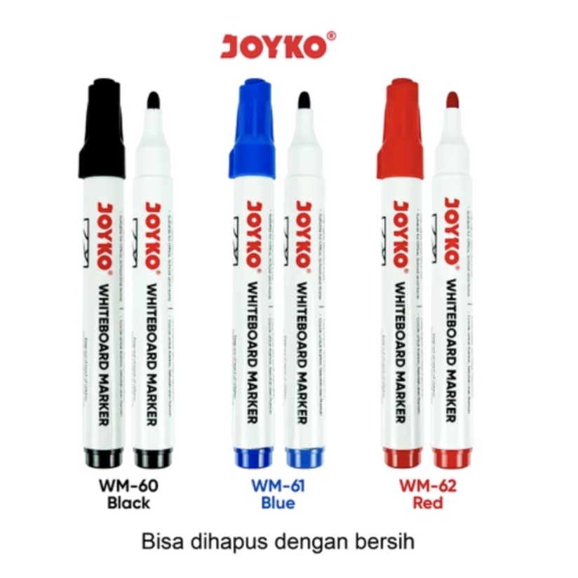

Spidol Papan Tulis Dapat Dihapus Whiteboard Marker Joyko WM-60 ~ 62