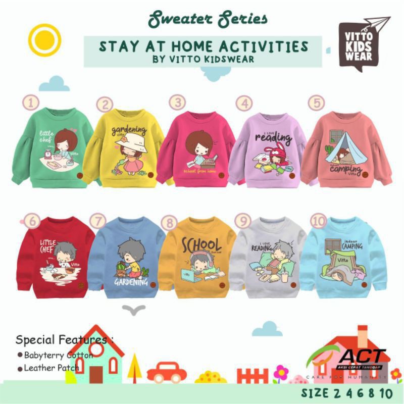 (2-10th) SWEATER VITTO KIDSWEAR SWEATER ANAK CEWEK COWOK