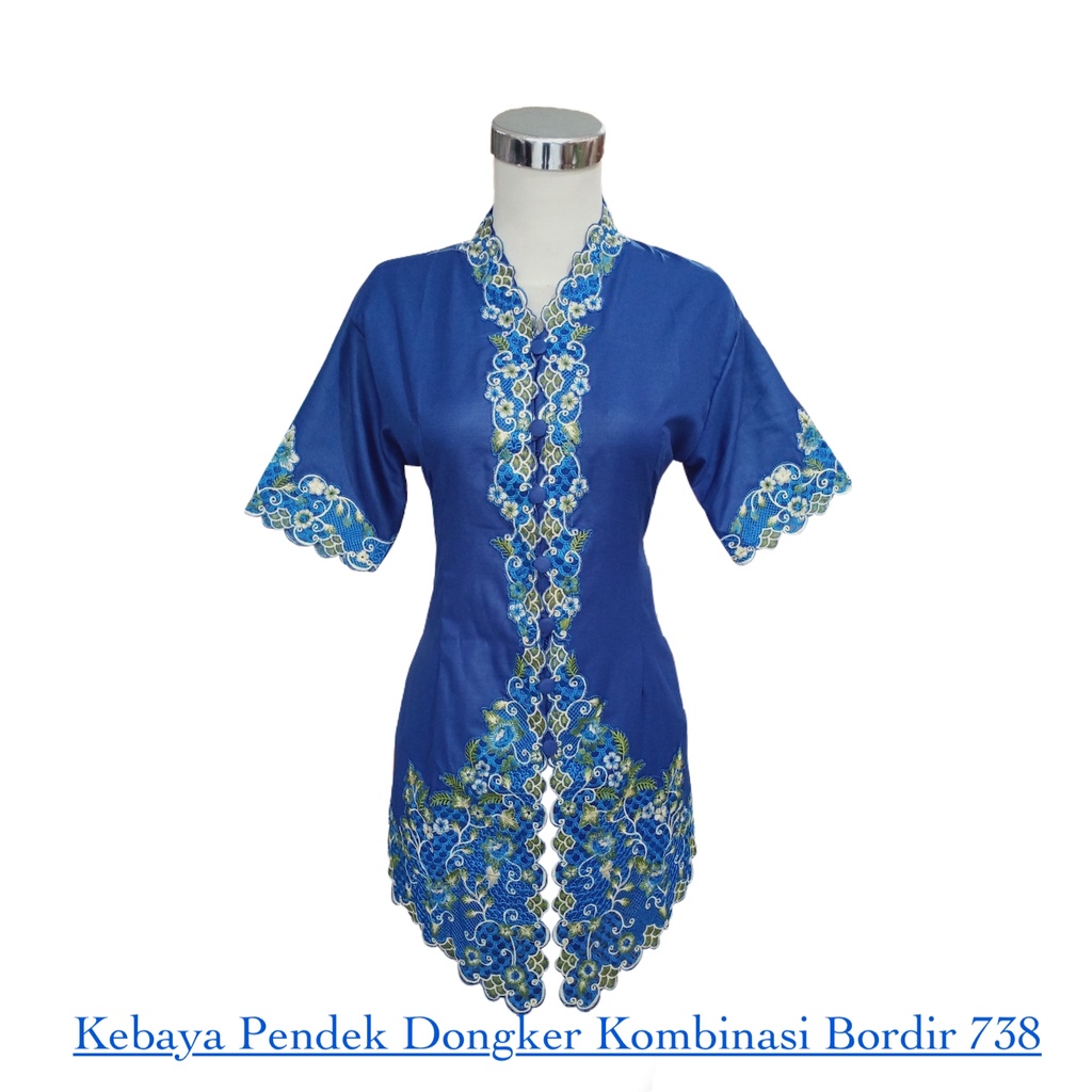 Kebaya Pendek Dongker Kombinasi Bordir 738