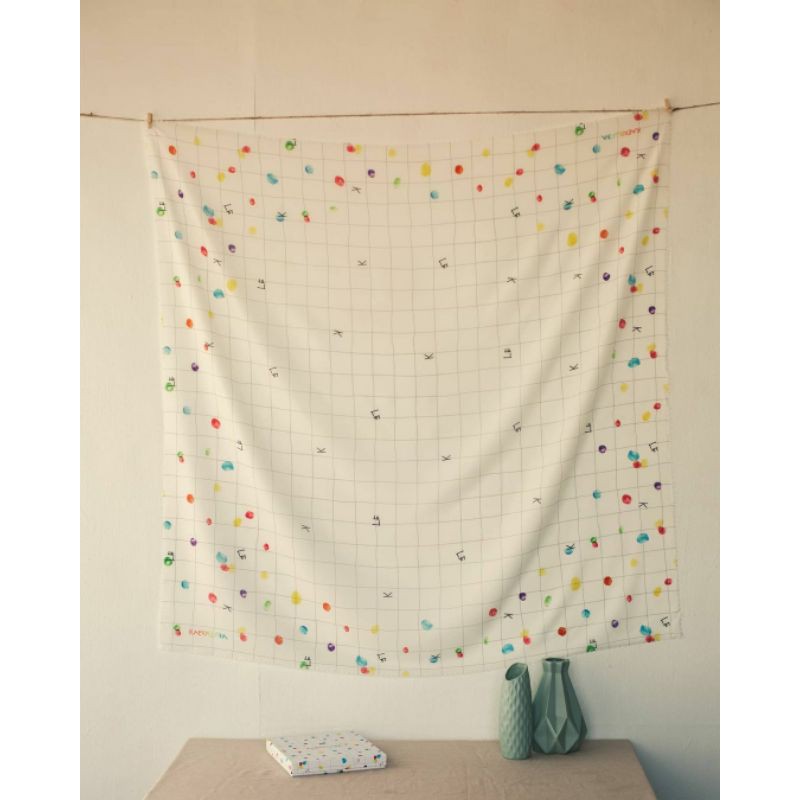 Kaerysleika Fingerpaint Polka Grid Scarf