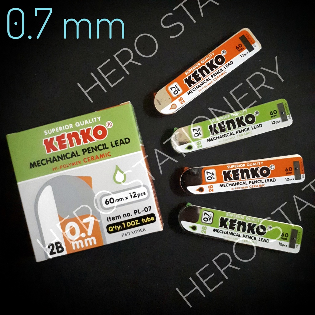 

Kenko mechanical pencil lead refill pensil mekanik 0.7 mm PL-07 . 12 tube