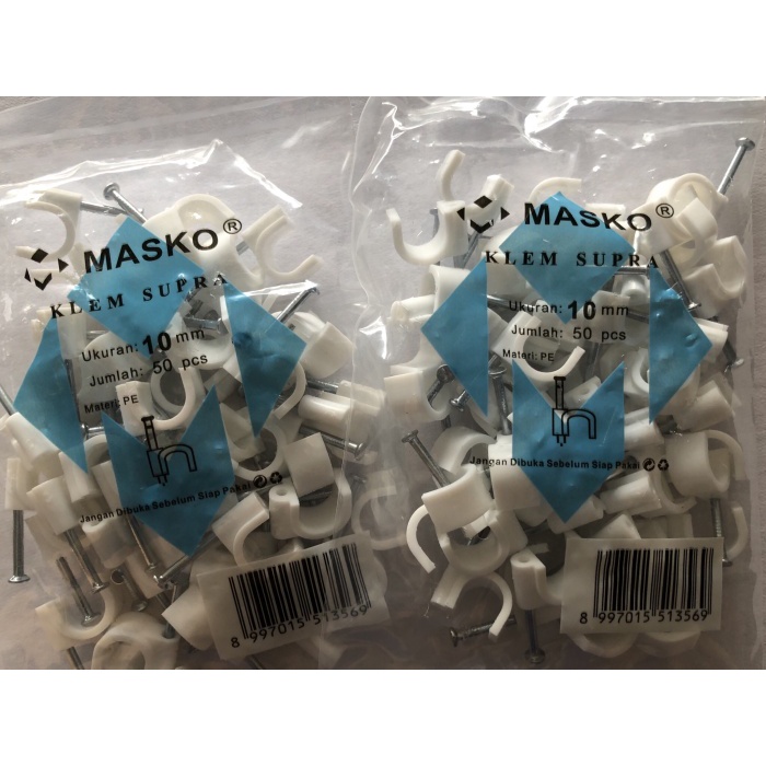 

PEREKAT-PENGIKAT- KLEM KABEL CLIP KABEL CABLE NO 10 MM NO.10 MASKO BETON -PENGIKAT-PEREKAT.