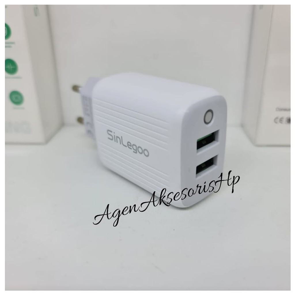 SINLEGOO CR-02 Head Charger LED 2 USB 2.0A Batok Casan Fast Charging GARANSI 1 TAHUN