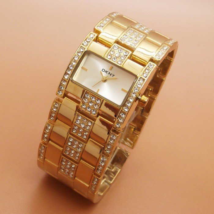 Jam Tangan Wanita / Cewek DKNY Barbie Rantai Gold
