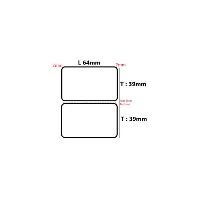 

(BISA COD) Label Semi Coated 64x39mm 1Line 500pcs Gap 3mm Core 1 Inchi Perforasi BIG SALE Kode 546