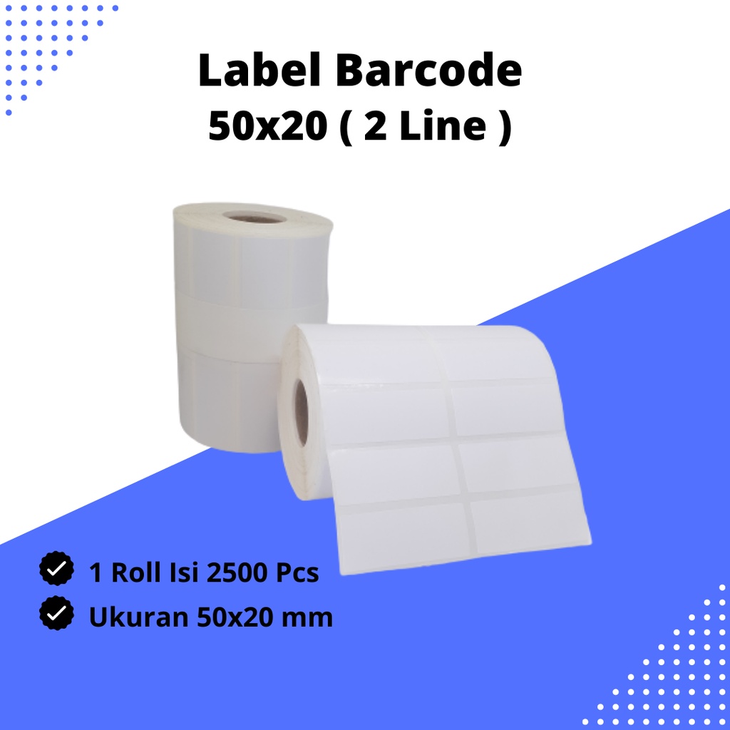 

LABEL BARCODE SEMICOATED 50x20 ( 2 LINE )