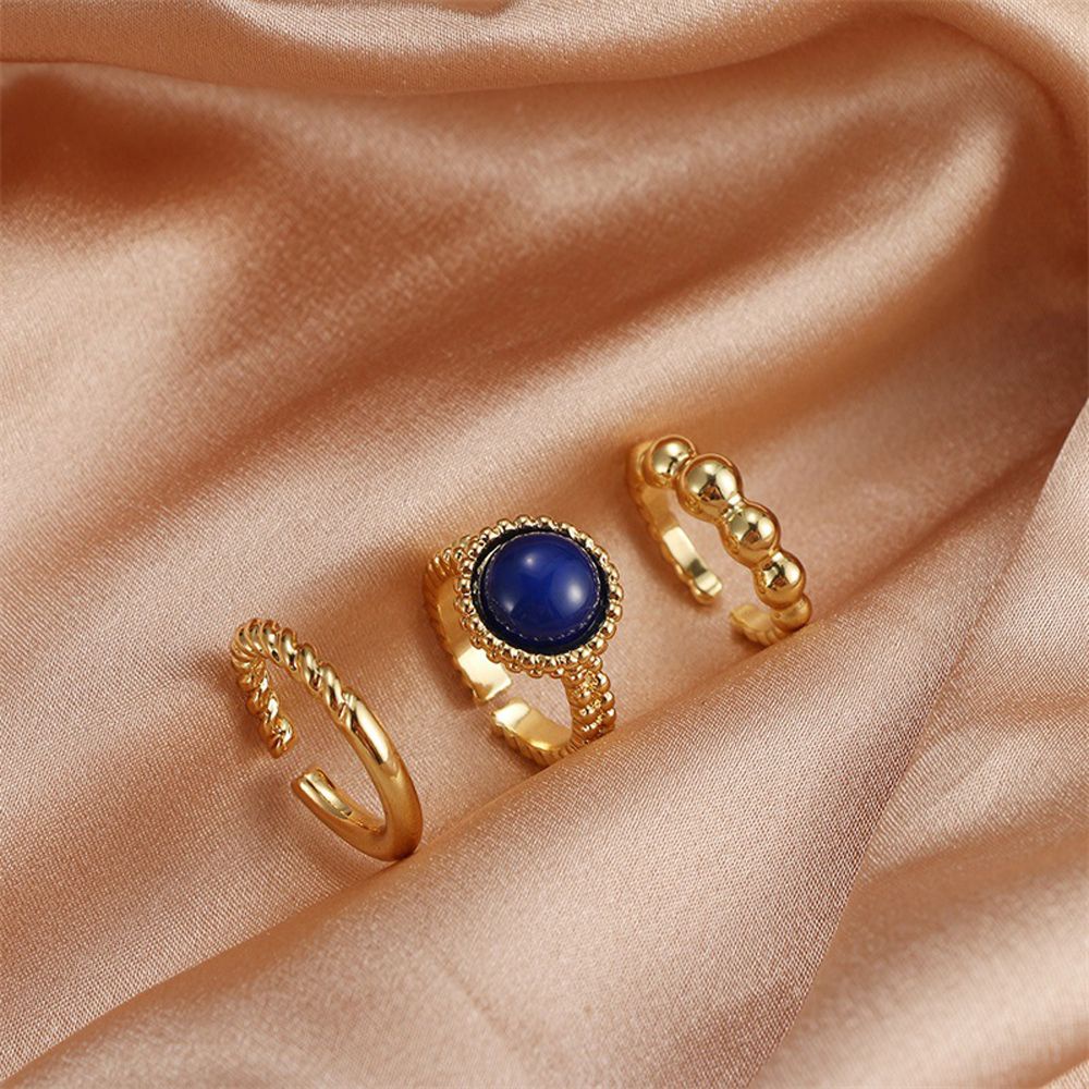 Needway  Geometric Women Finger Ring Personality Rings Set Korean Style Rings Trendy Chain Punk Creative Frog Crystal Portrait Coin