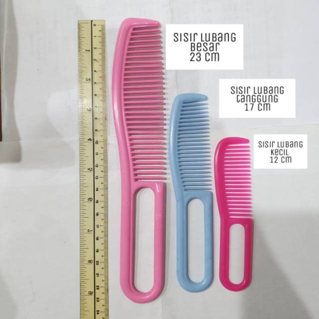 SISIR RAMBUT LOBANG BESAR 23 CM - SISIR RAMBUT PEGANGAN - SISIR GAGANG - SISIR LUBANG - WARNA