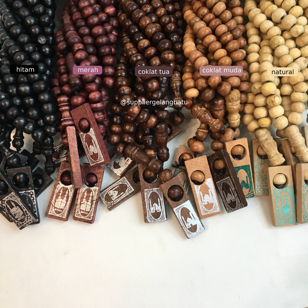 TASBIH KAYU wangi 99 BUTIR TASBIH SHOLAT SOUVENIR HAJI UMROH MUSLIM