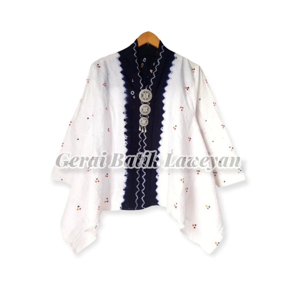 blouse batik wanita Kartini Jumput White Series batik solo wanita blouse wanita atasan wanita