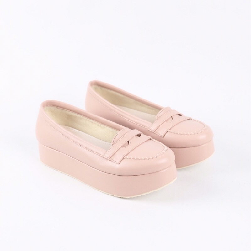 [SIAP KIRIM] BRShoes5 Pink Sepatu Wedges Kerja Casual Wanita