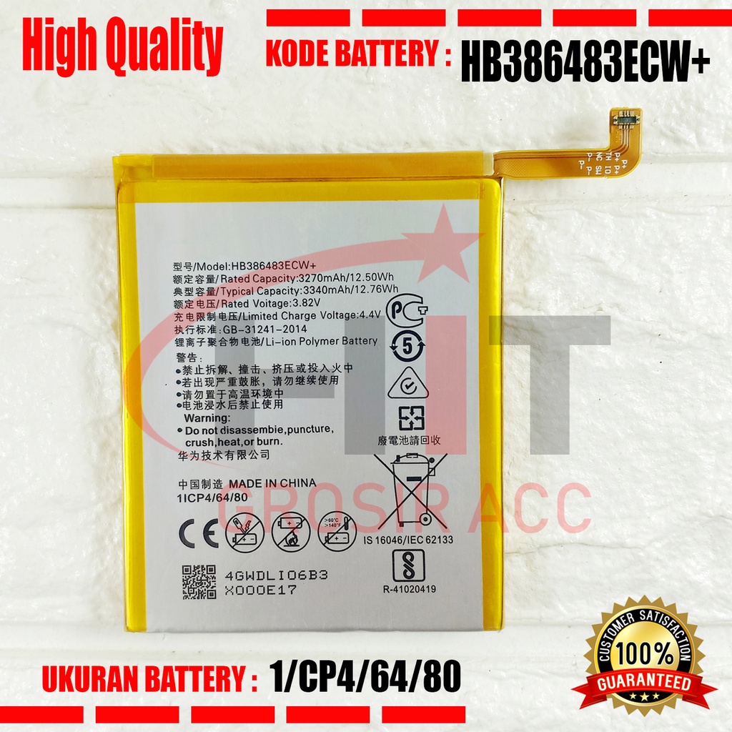 Baterai Baterry HB386483ECW+ Hauwei Honor 6X / G9 Plus