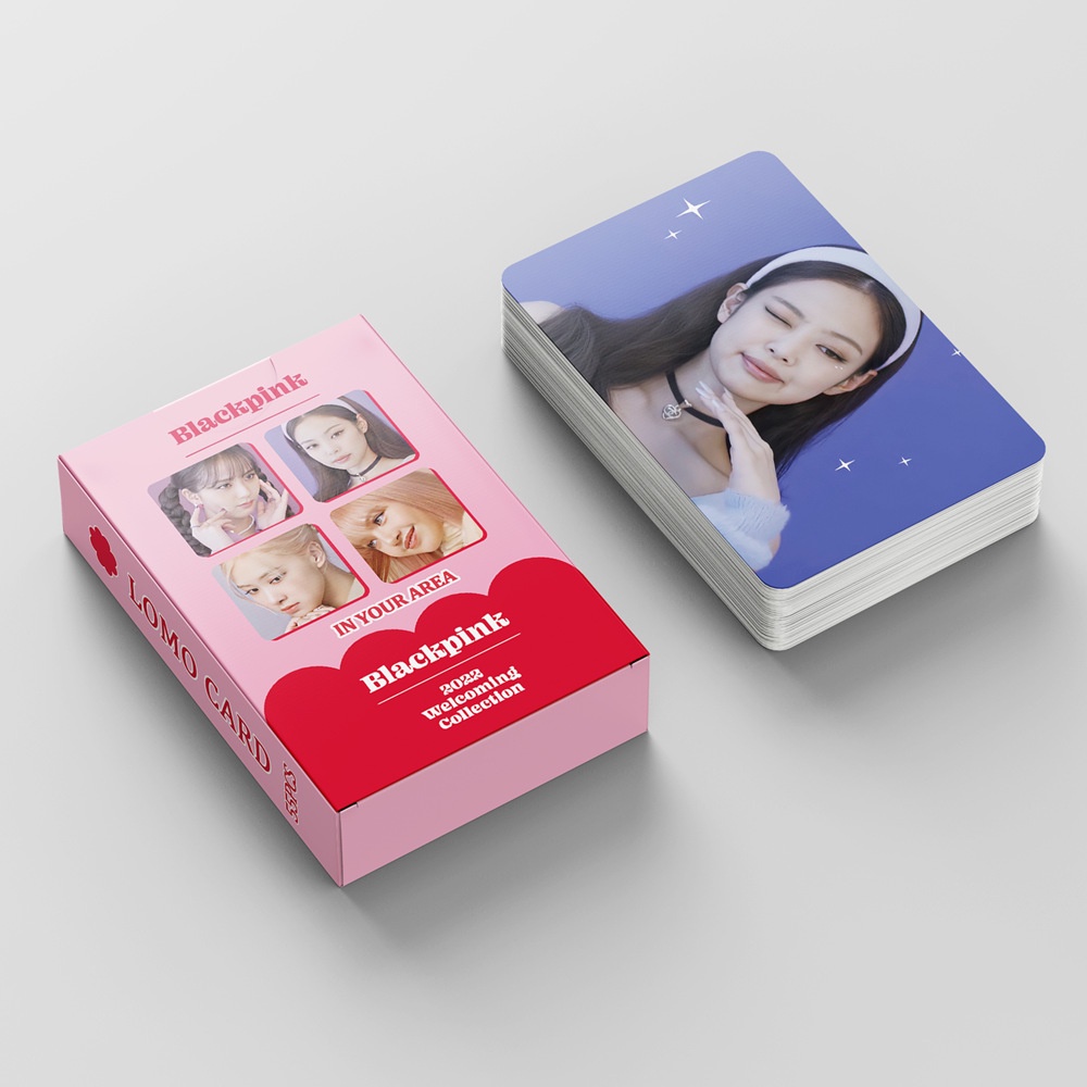 55pcs / Kotak Kartu Foto Lomo BLACKPINK 2022 Untuk Musim Panas