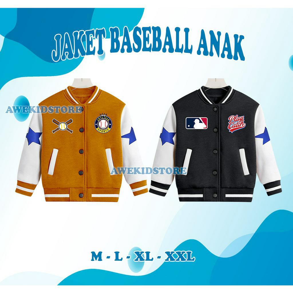 JAKET ANAK VARSITY BASEBALL JAKCET ANAK LAKI LAKI PEREMPUAN UMUR 2 - 12 TAHUN