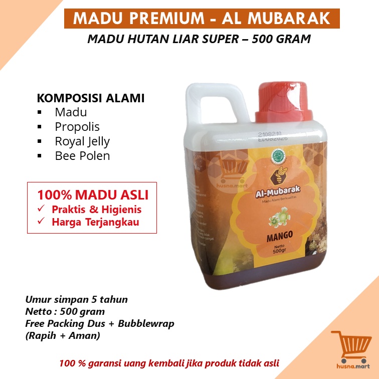 Madu Manggo / Mangga Al Mubarak kemasan 500 gram Asli Murni