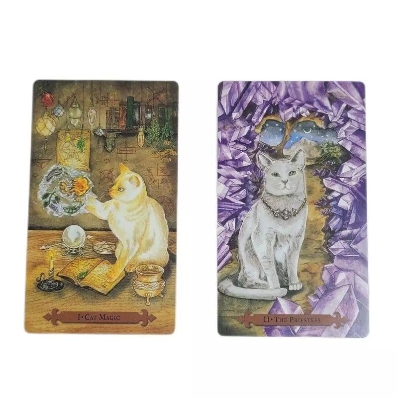 Mystical Cat Tarot 12x7cm include guide paper