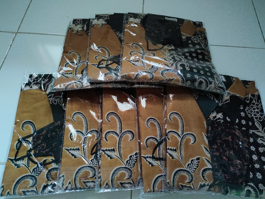 Baju Batik Pria Lengan Panjang Pendek Kuning Njengking Batik Solo
