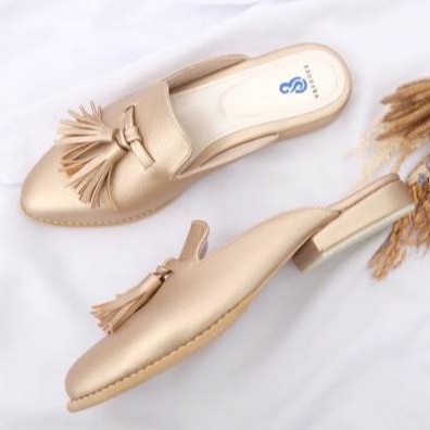 [SIAP KIRIM] BRShoes94 Rosegold Flip Flop Slip Sandal Casual Wanita